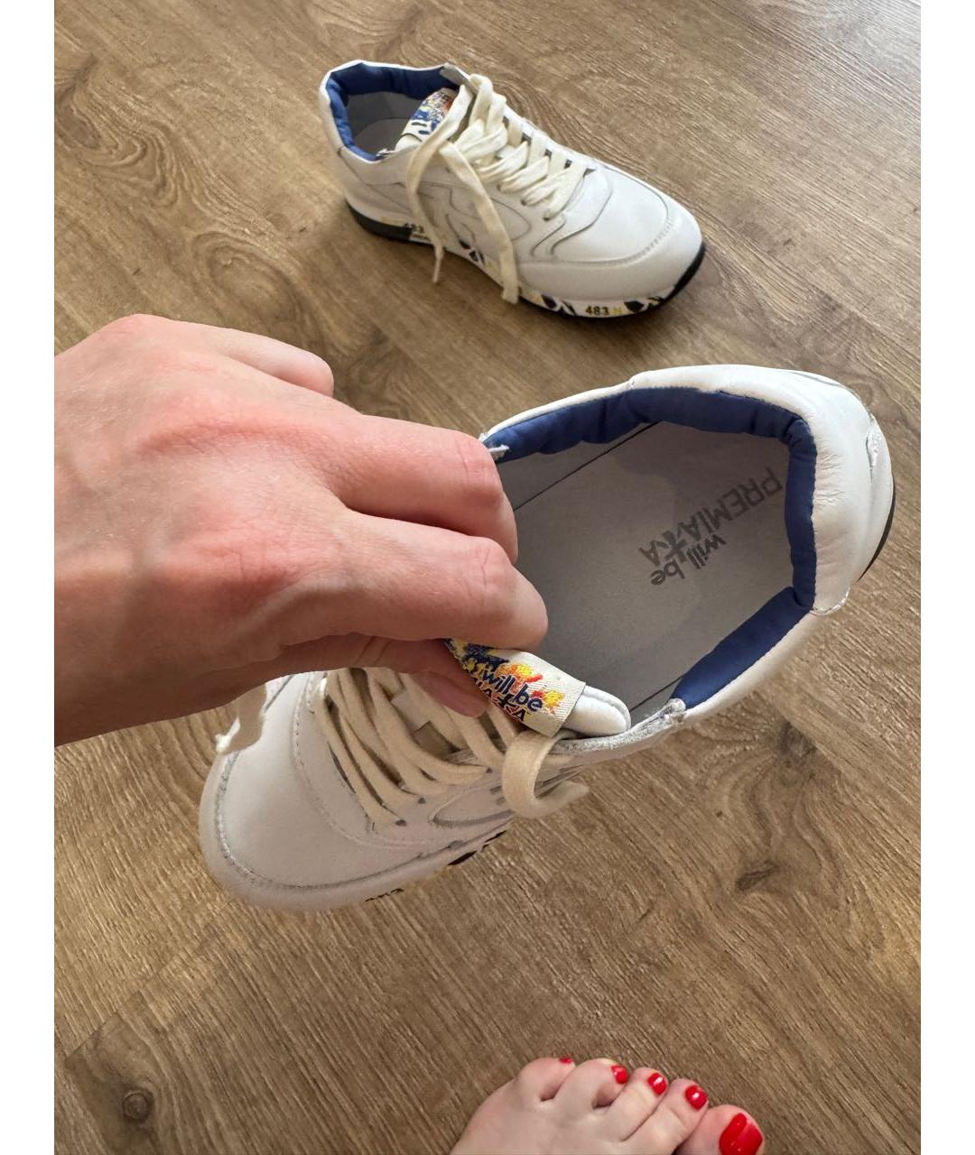 PREMIATA Белые кожаные кеды, фото 3