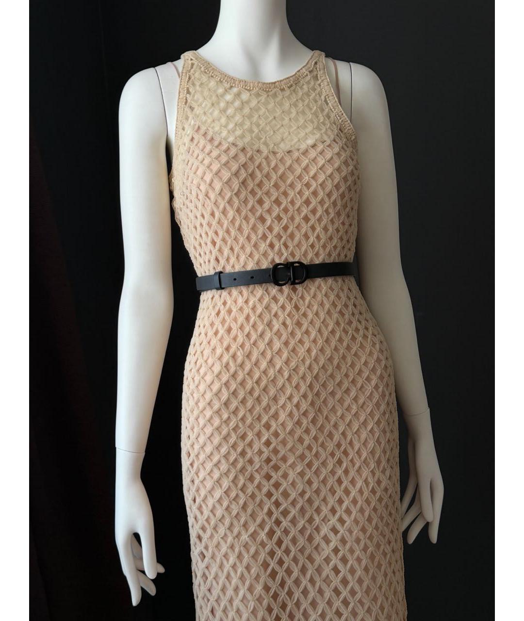 CHRISTIAN DIOR Бежевое шелковое вечернее платье, фото 4