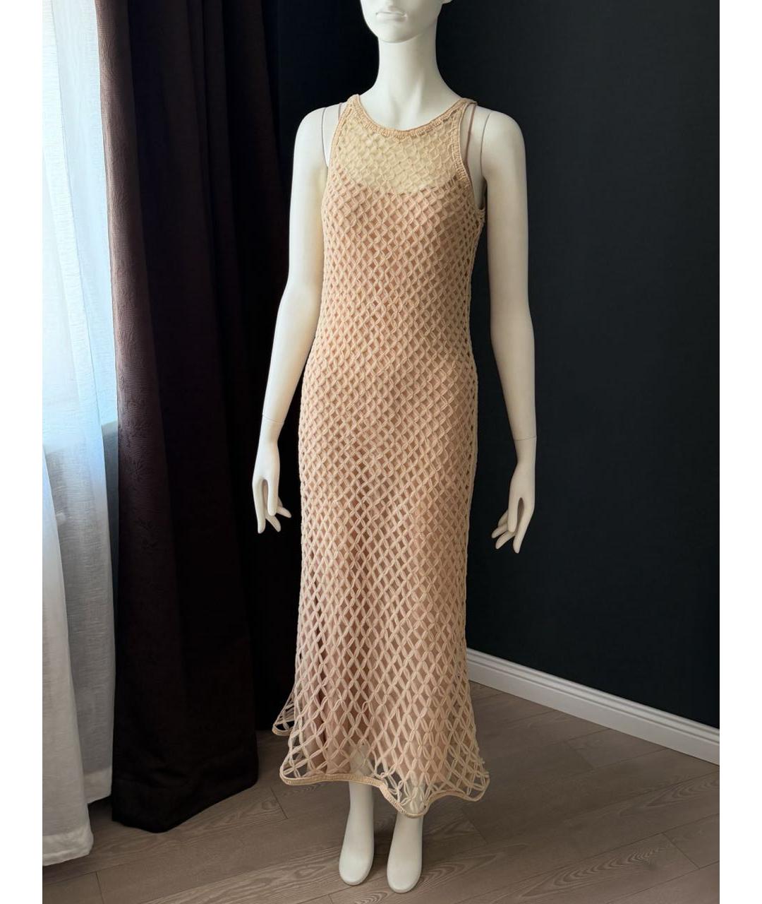 CHRISTIAN DIOR Бежевое шелковое вечернее платье, фото 8