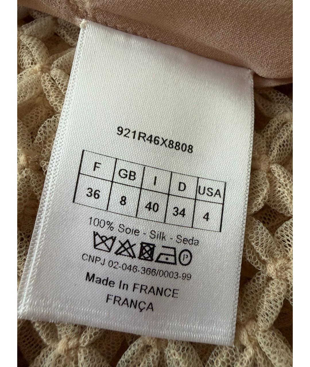 CHRISTIAN DIOR Бежевое шелковое вечернее платье, фото 6