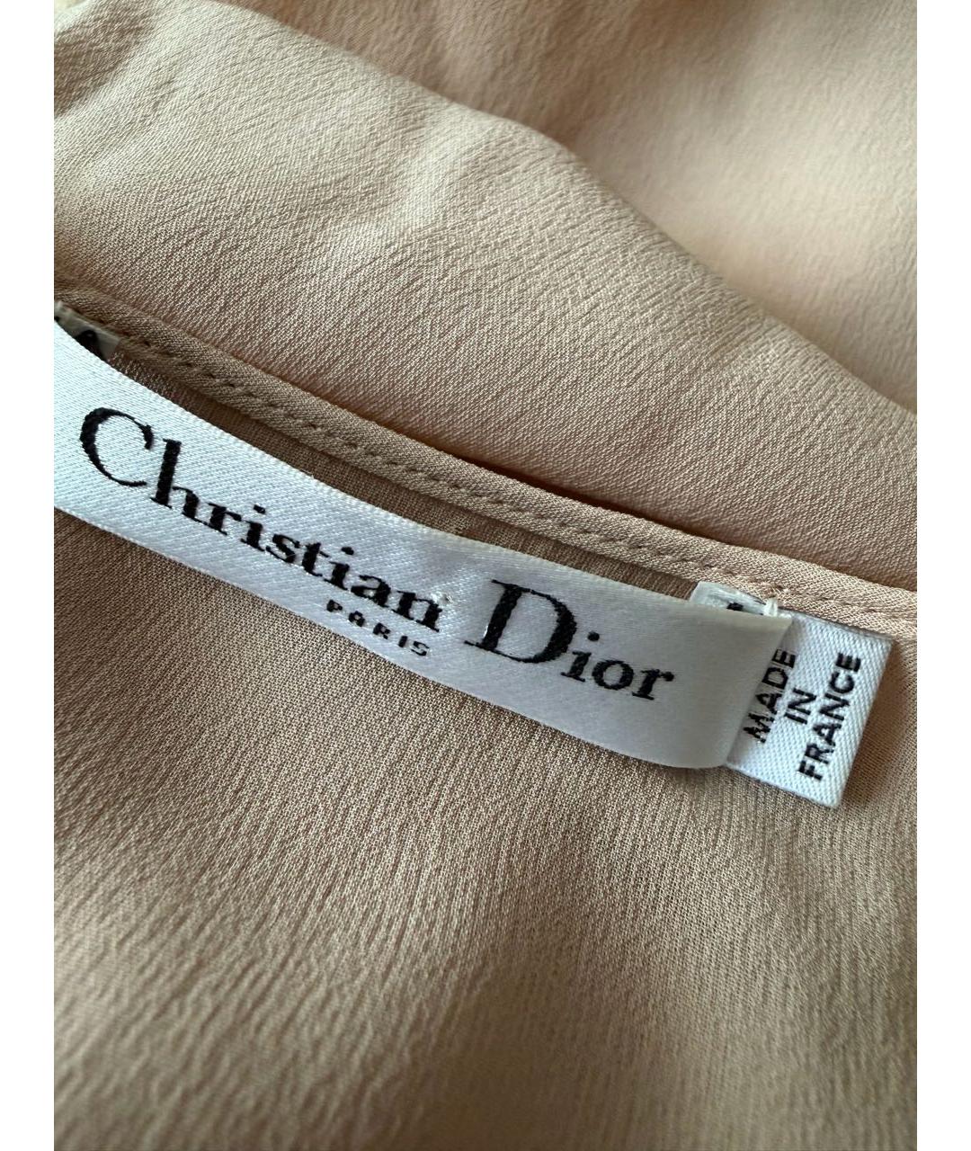 CHRISTIAN DIOR Бежевое шелковое вечернее платье, фото 7