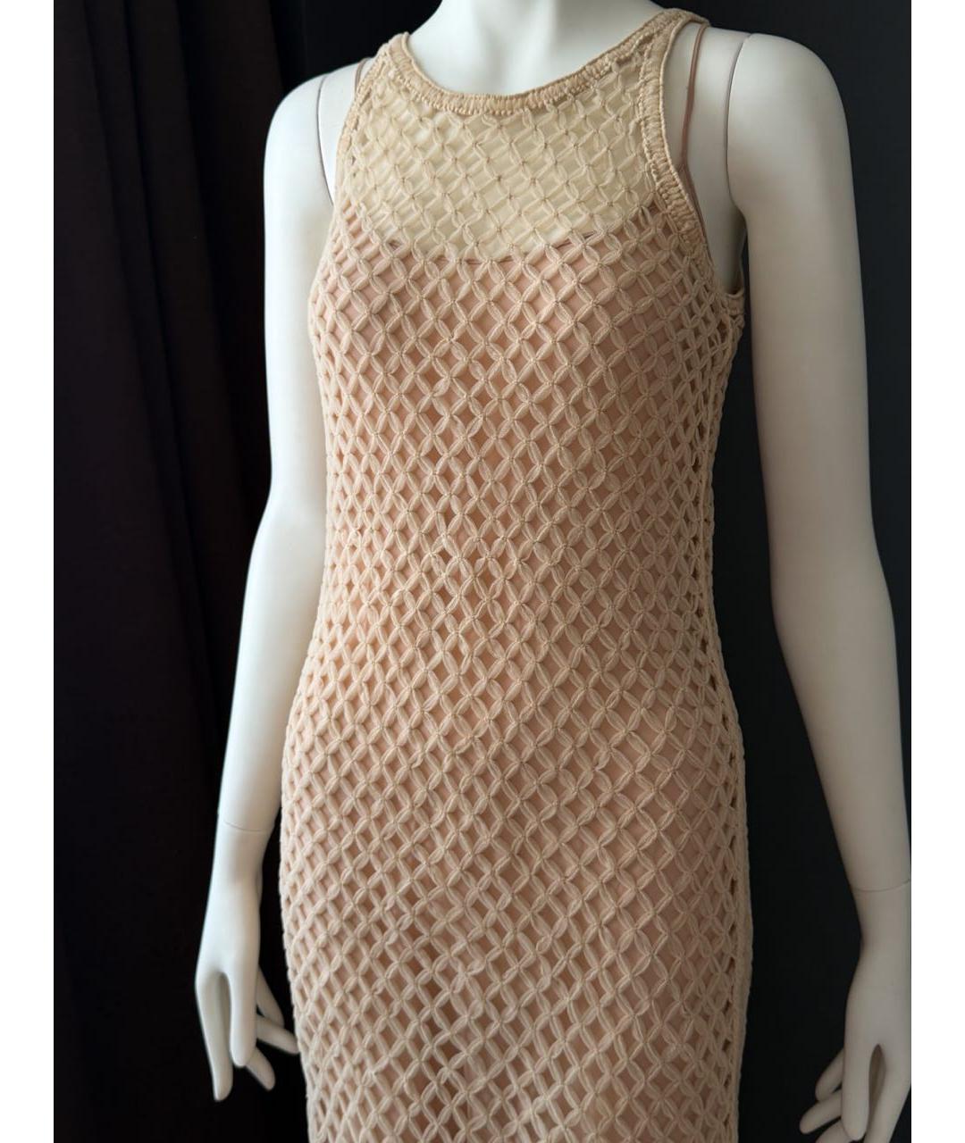 CHRISTIAN DIOR Бежевое шелковое вечернее платье, фото 3