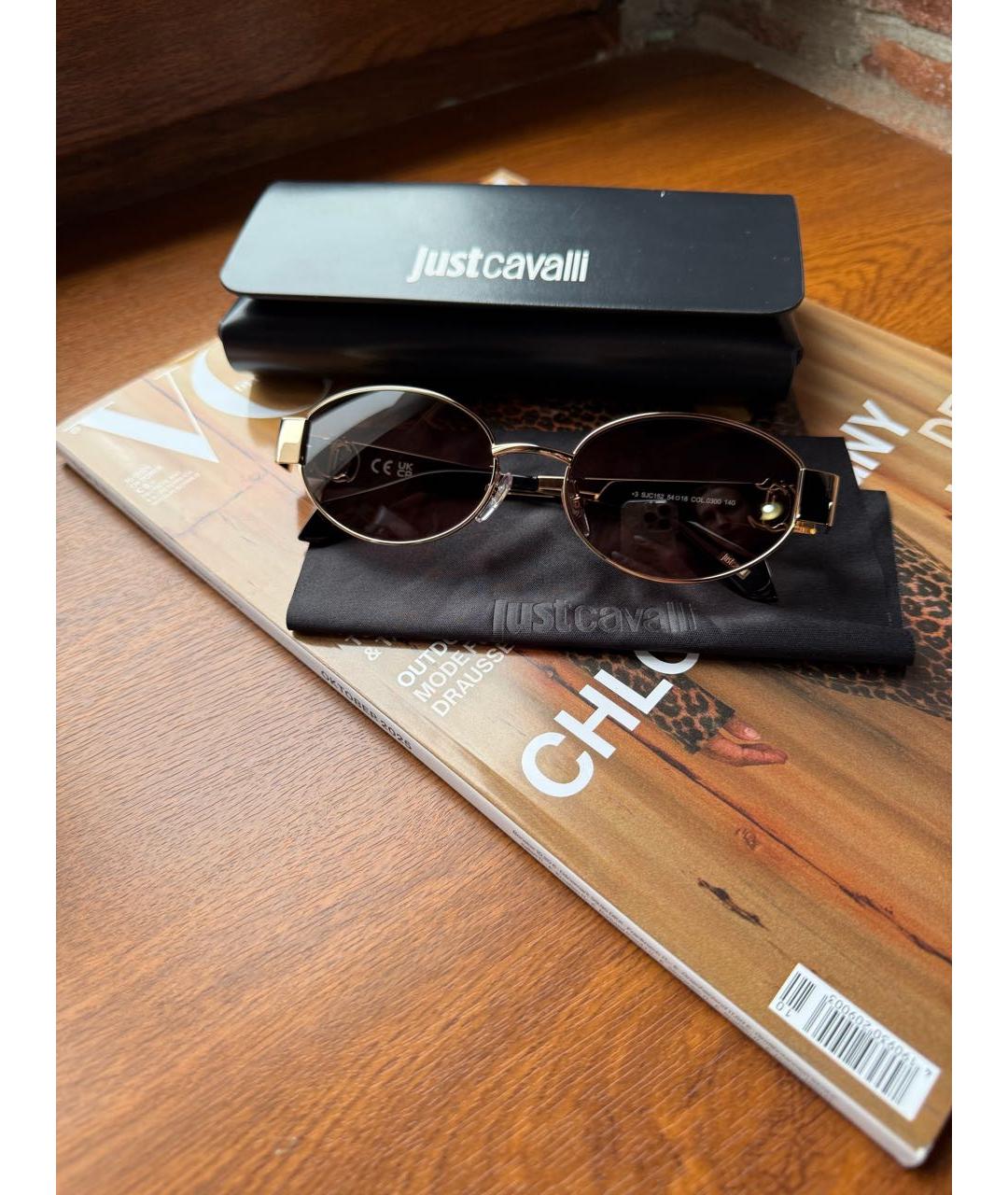 JUST CAVALLI Золотые солнцезащитные очки, фото 2