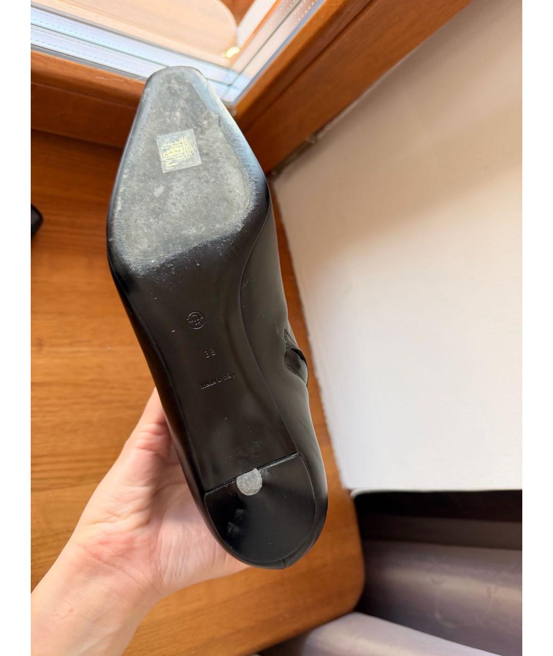 THE ROW Черные кожаные полусапоги, фото 5