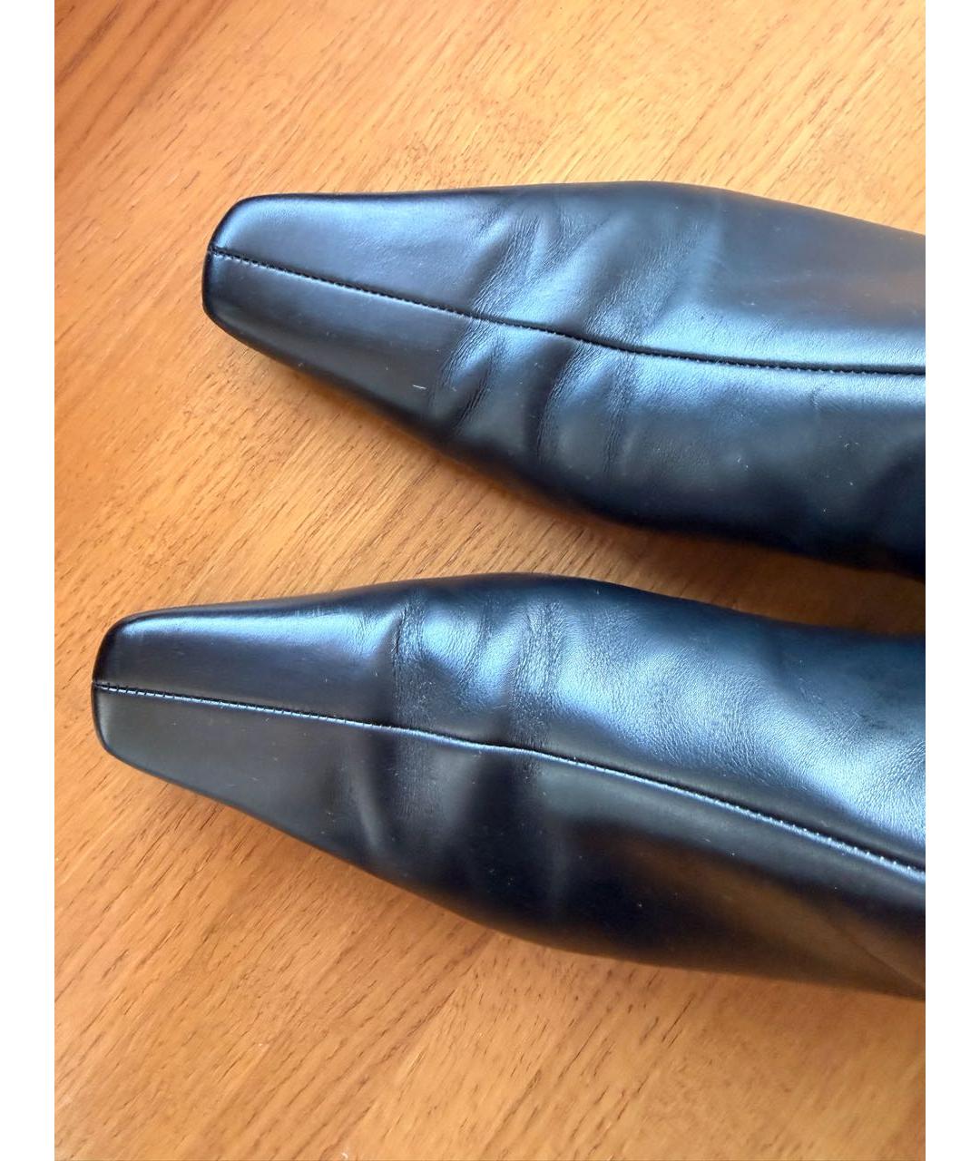 THE ROW Черные кожаные полусапоги, фото 6