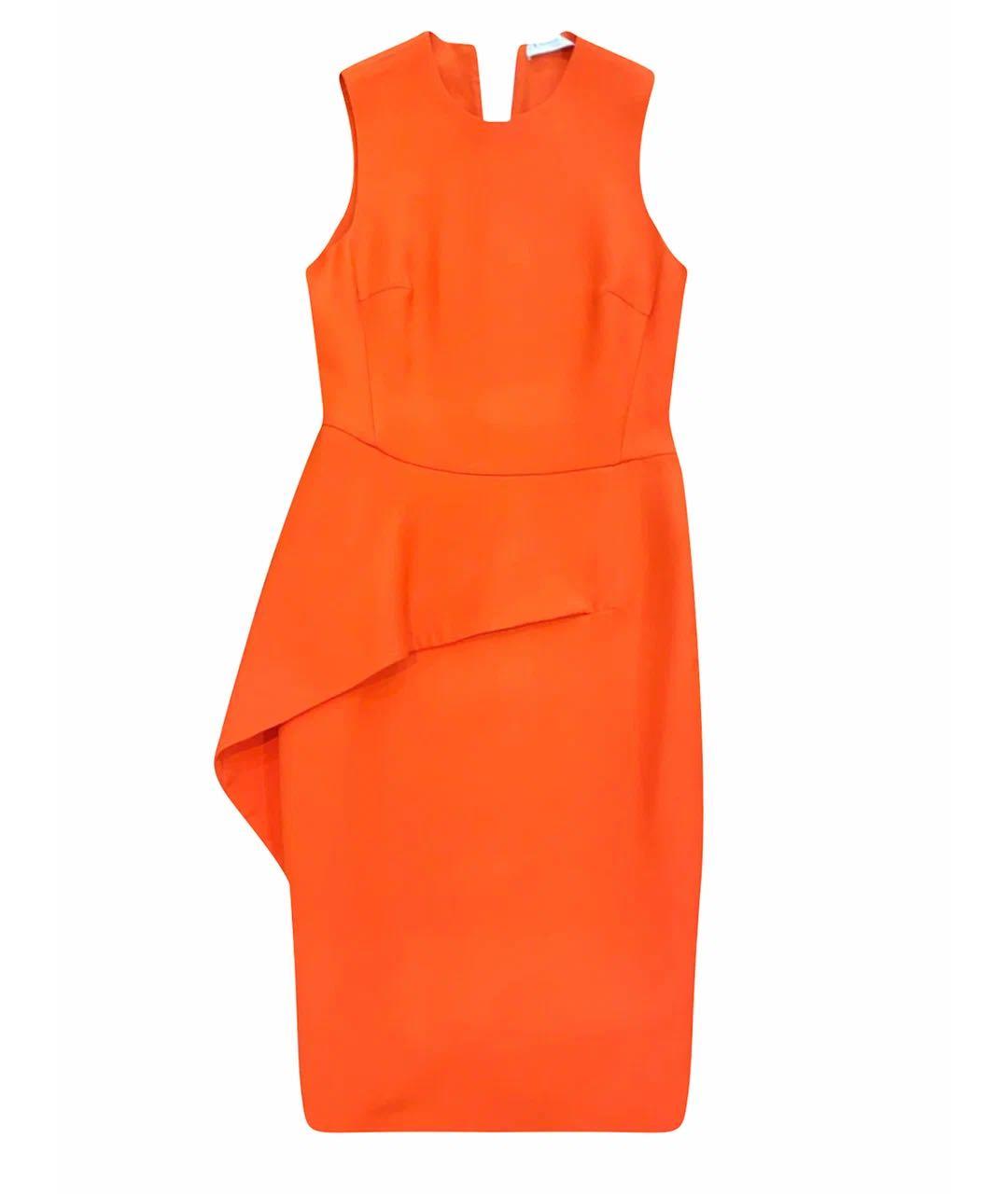 CHRISTIAN DIOR Оранжевое шерстяное коктейльное платье, фото 9