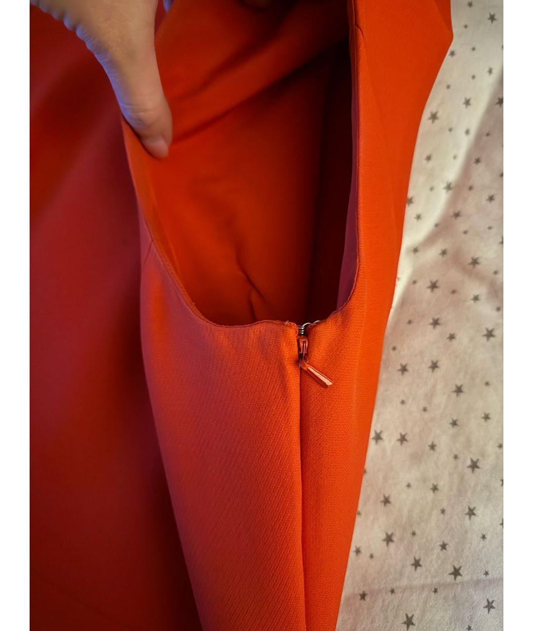 CHRISTIAN DIOR Оранжевое шерстяное коктейльное платье, фото 6