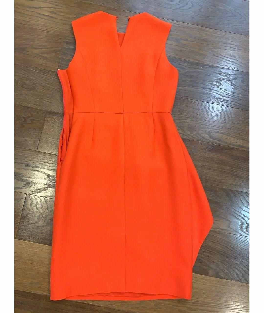 CHRISTIAN DIOR Оранжевое шерстяное коктейльное платье, фото 2