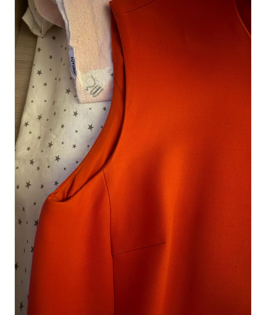 CHRISTIAN DIOR Оранжевое шерстяное коктейльное платье, фото 5