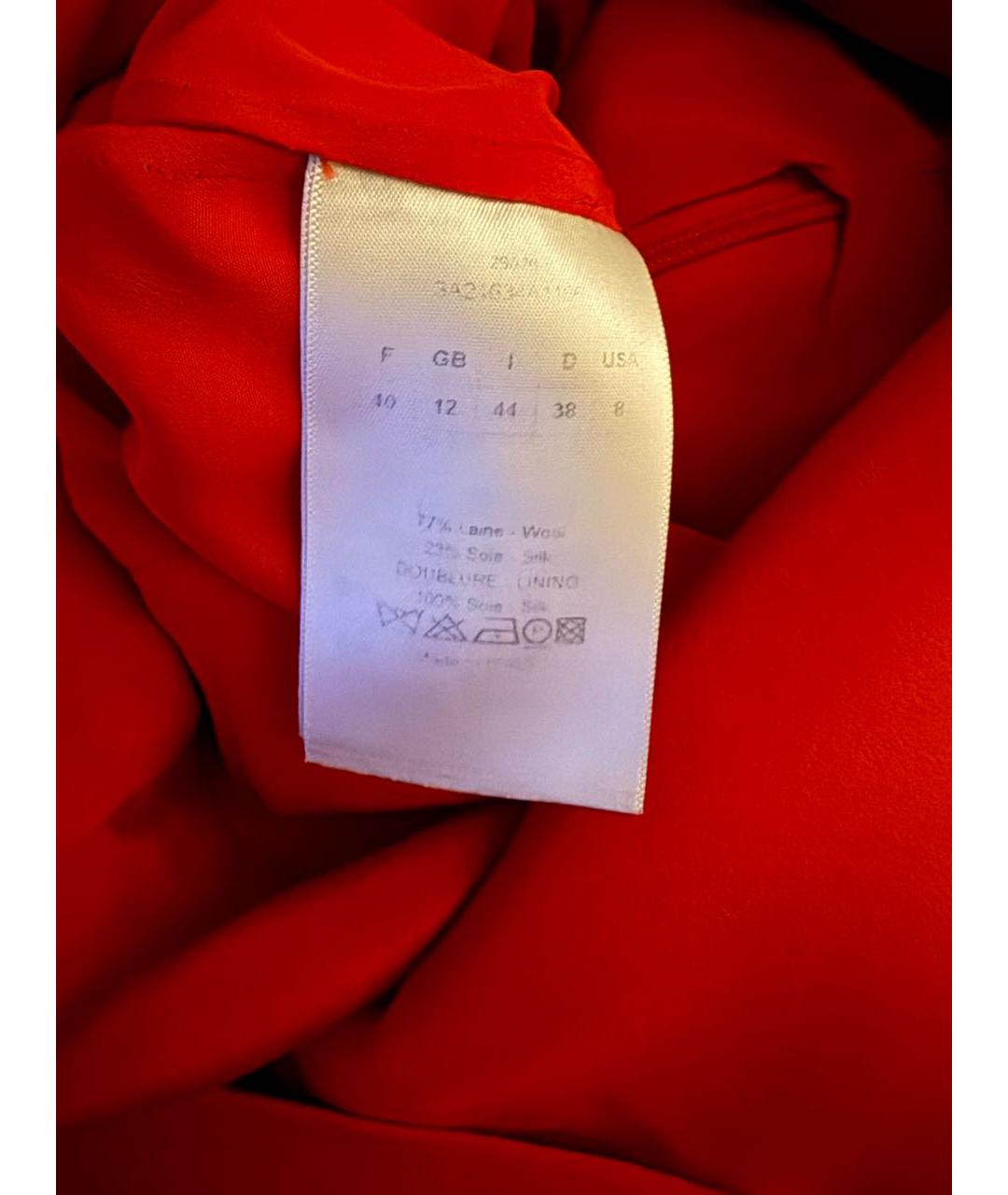 CHRISTIAN DIOR Оранжевое шерстяное коктейльное платье, фото 4