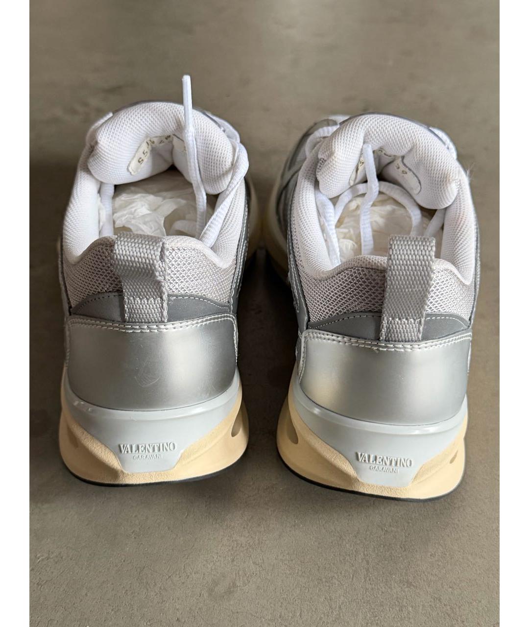 VALENTINO Серебряные текстильные кроссовки, фото 7
