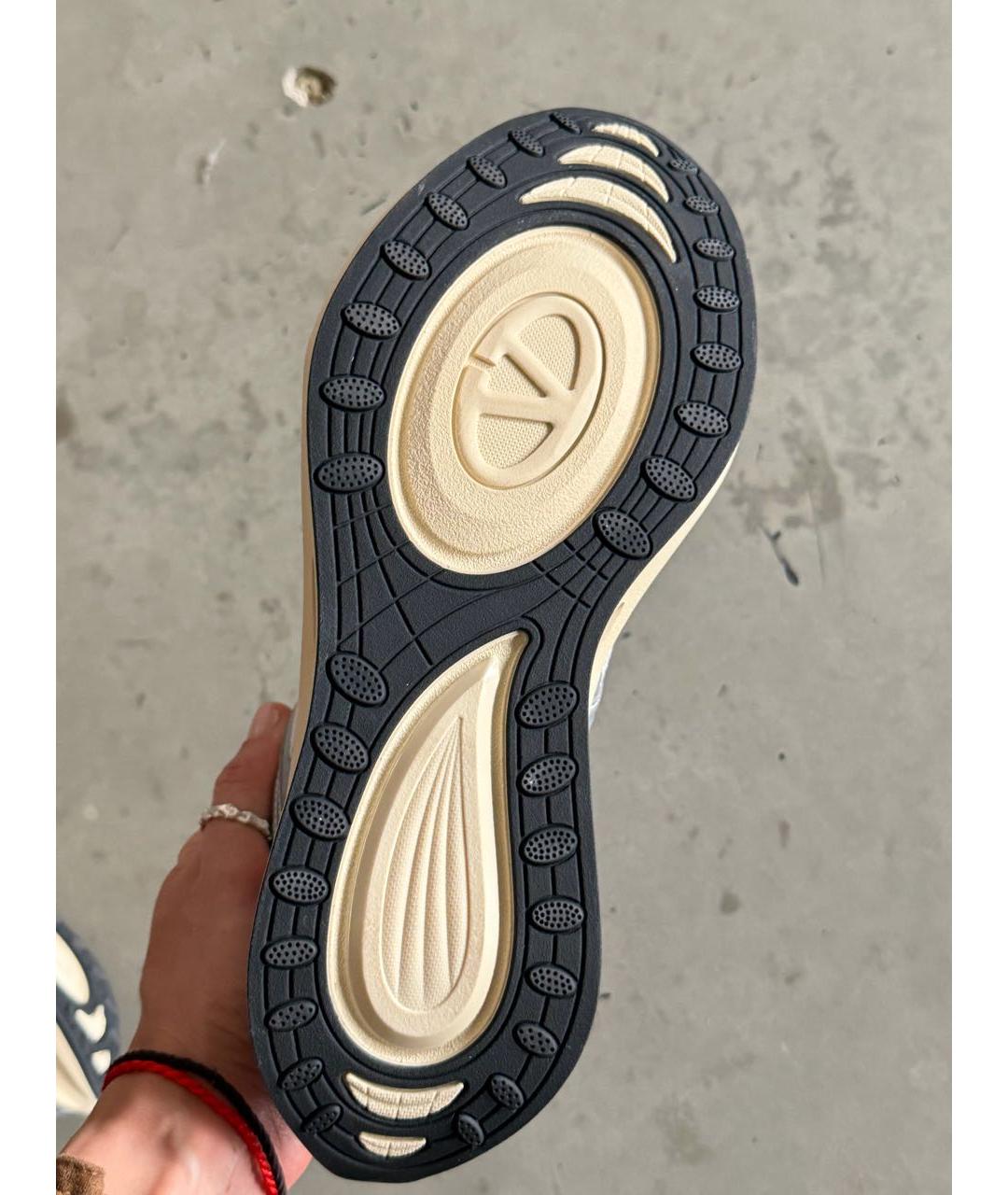 VALENTINO Серебряные текстильные кроссовки, фото 5