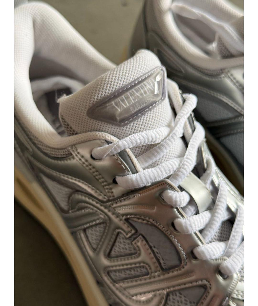 VALENTINO Серебряные текстильные кроссовки, фото 4