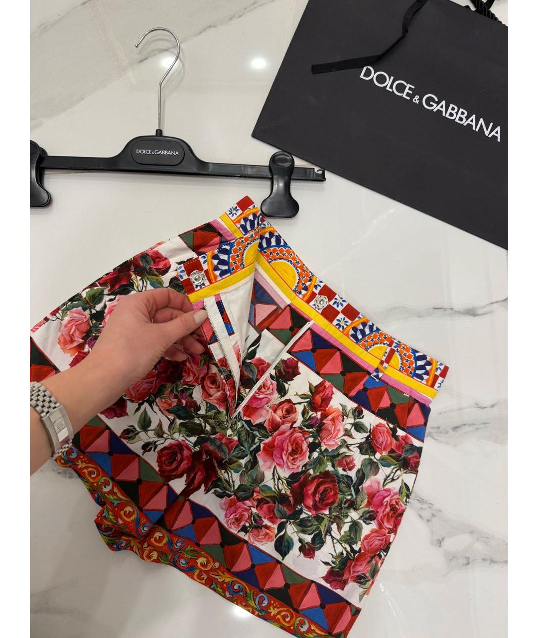 DOLCE&GABBANA Мульти хлопковые шорты, фото 5