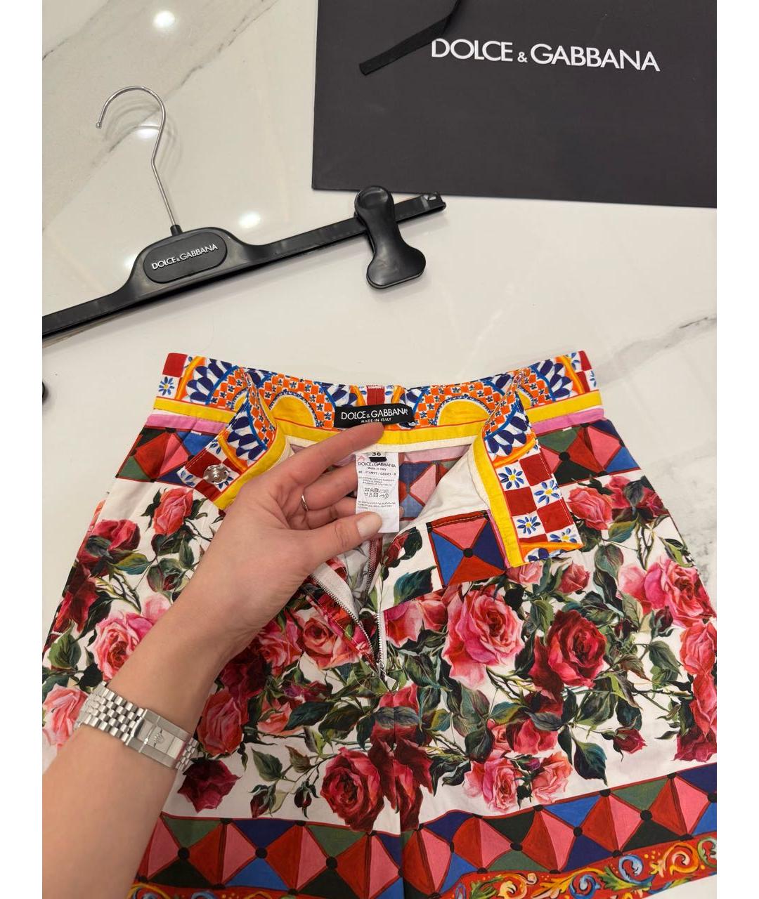 DOLCE&GABBANA Мульти хлопковые шорты, фото 4
