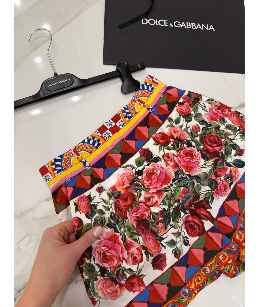 DOLCE&GABBANA Мульти хлопковые шорты, фото 8