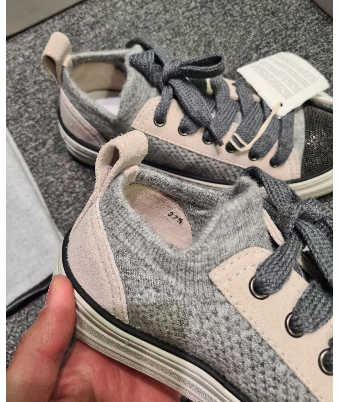 BRUNELLO CUCINELLI Серые текстильные кеды, фото 7