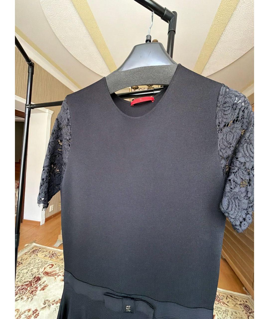 CAROLINA HERRERA Черное креповое коктейльное платье, фото 3