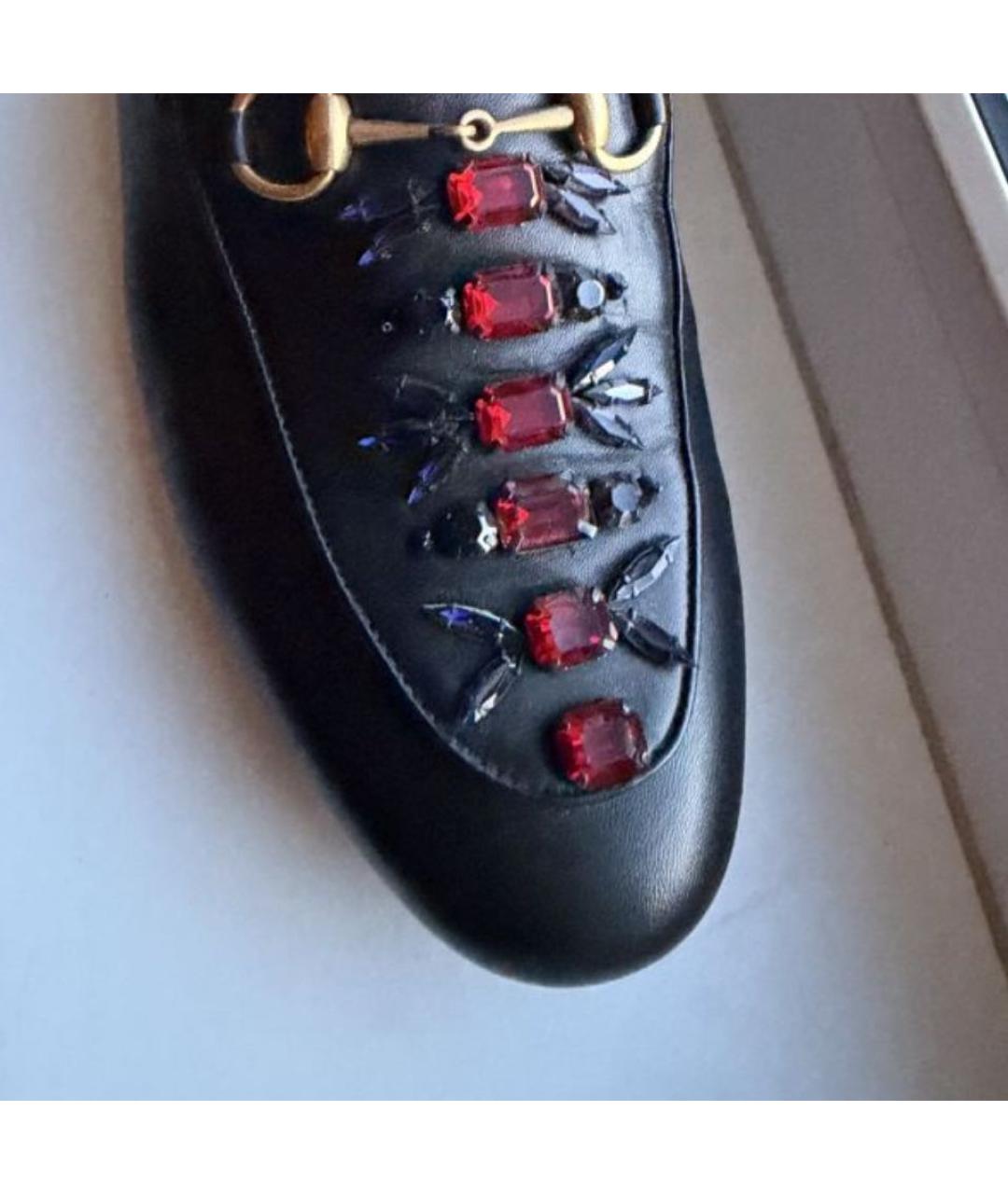 GUCCI Черные кожаные мюли, фото 6