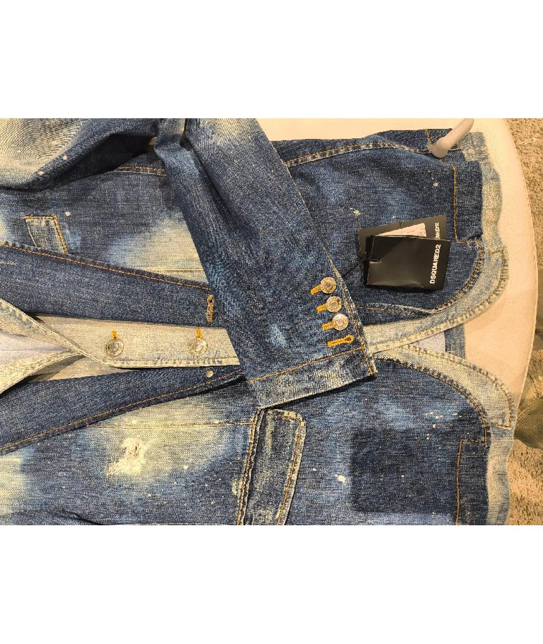 DSQUARED2 Синий деним пиджак, фото 4