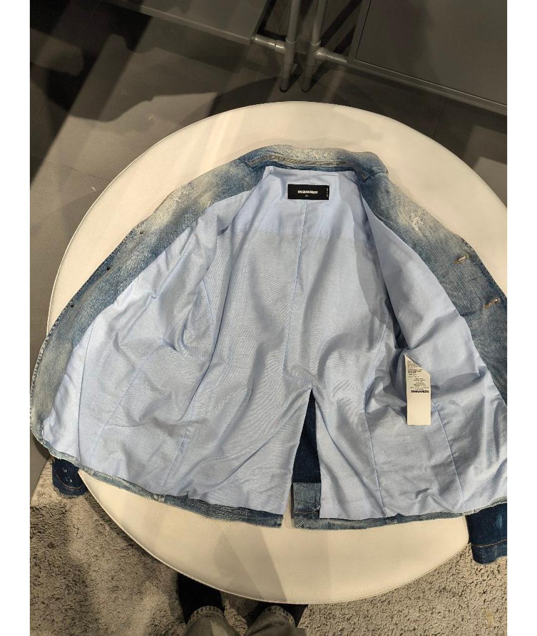 DSQUARED2 Синий деним пиджак, фото 6