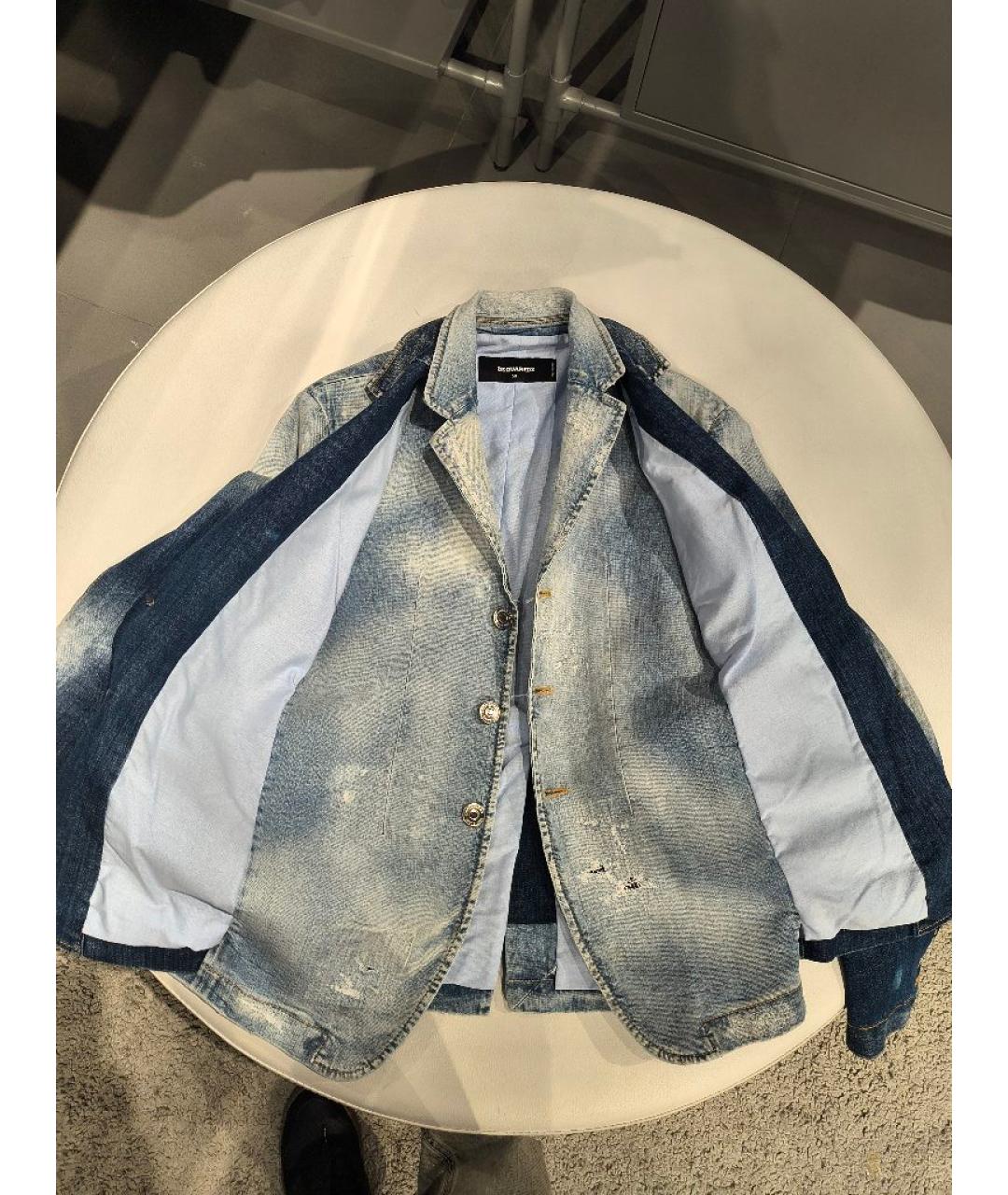 DSQUARED2 Синий деним пиджак, фото 5