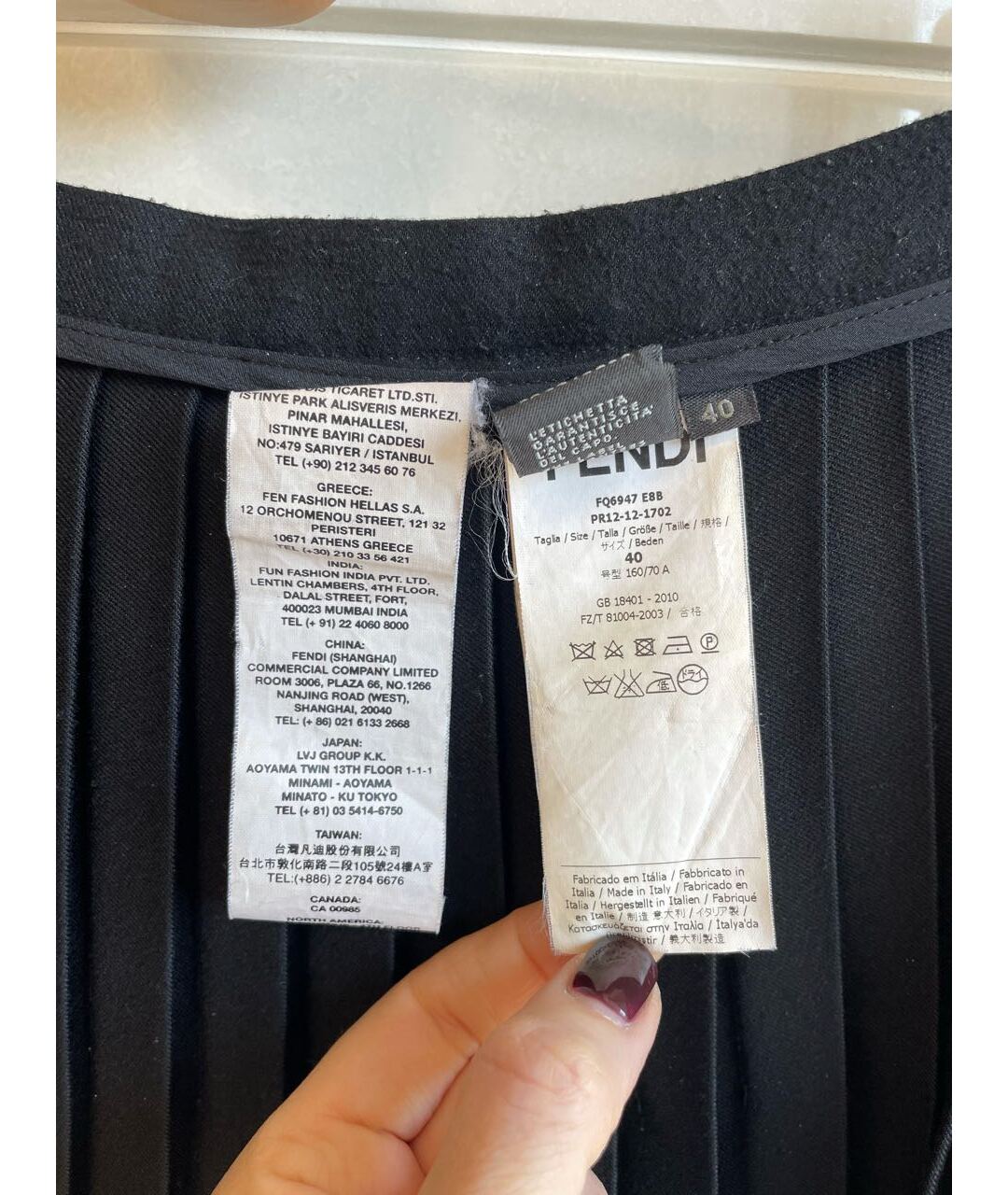 FENDI Черная полиэстеровая юбка миди, фото 5