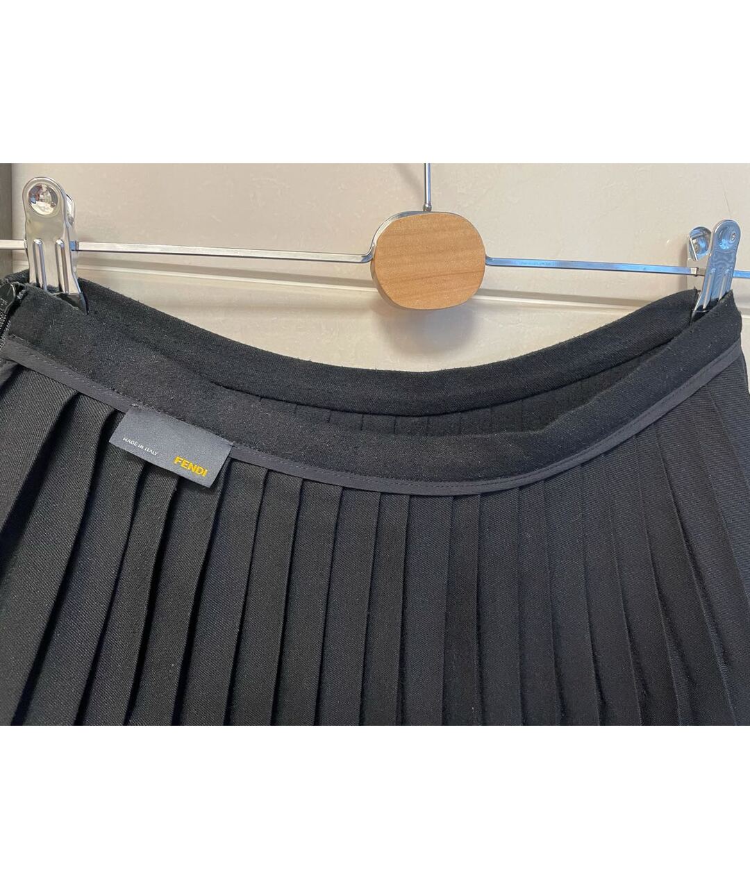 FENDI Черная полиэстеровая юбка миди, фото 3