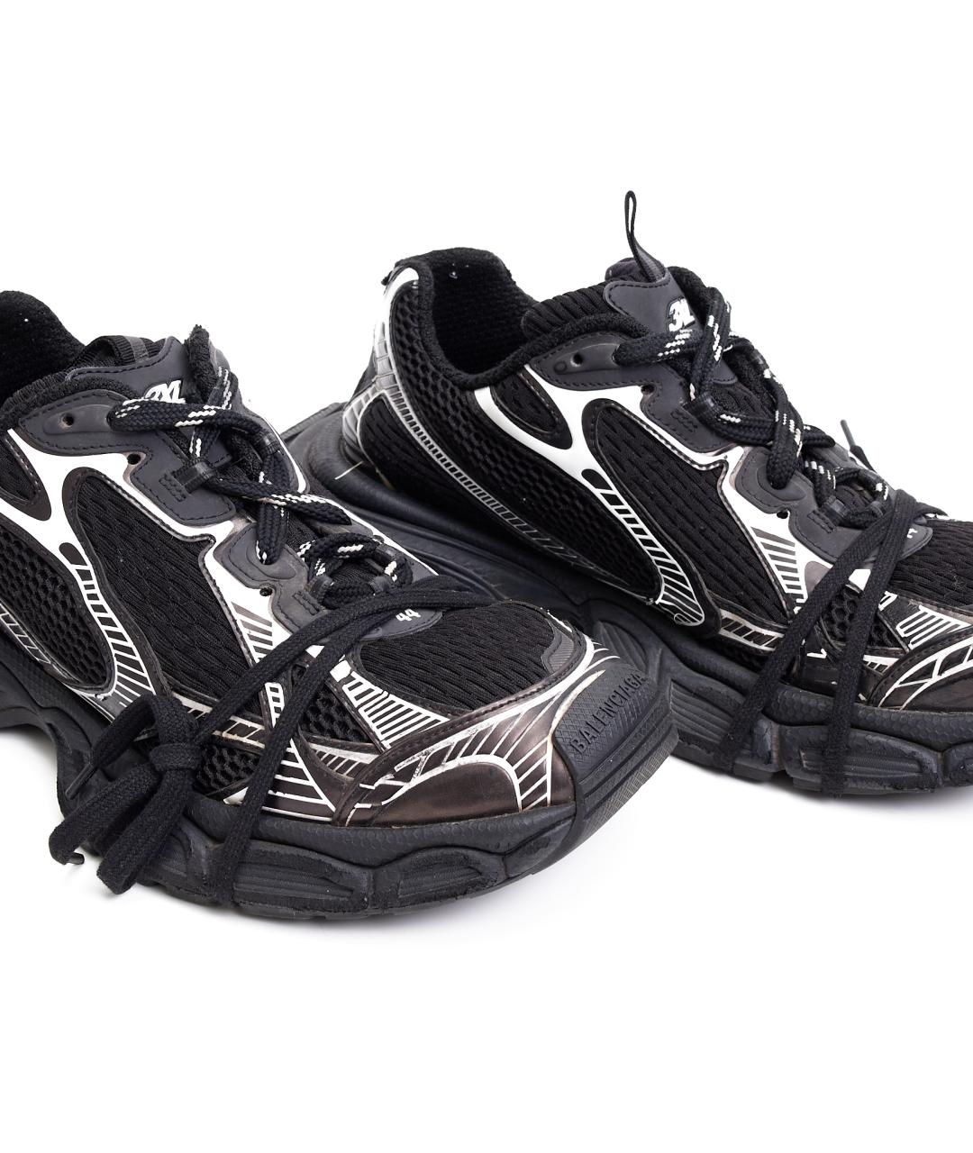 BALENCIAGA Черные текстильные низкие кроссовки / кеды, фото 4