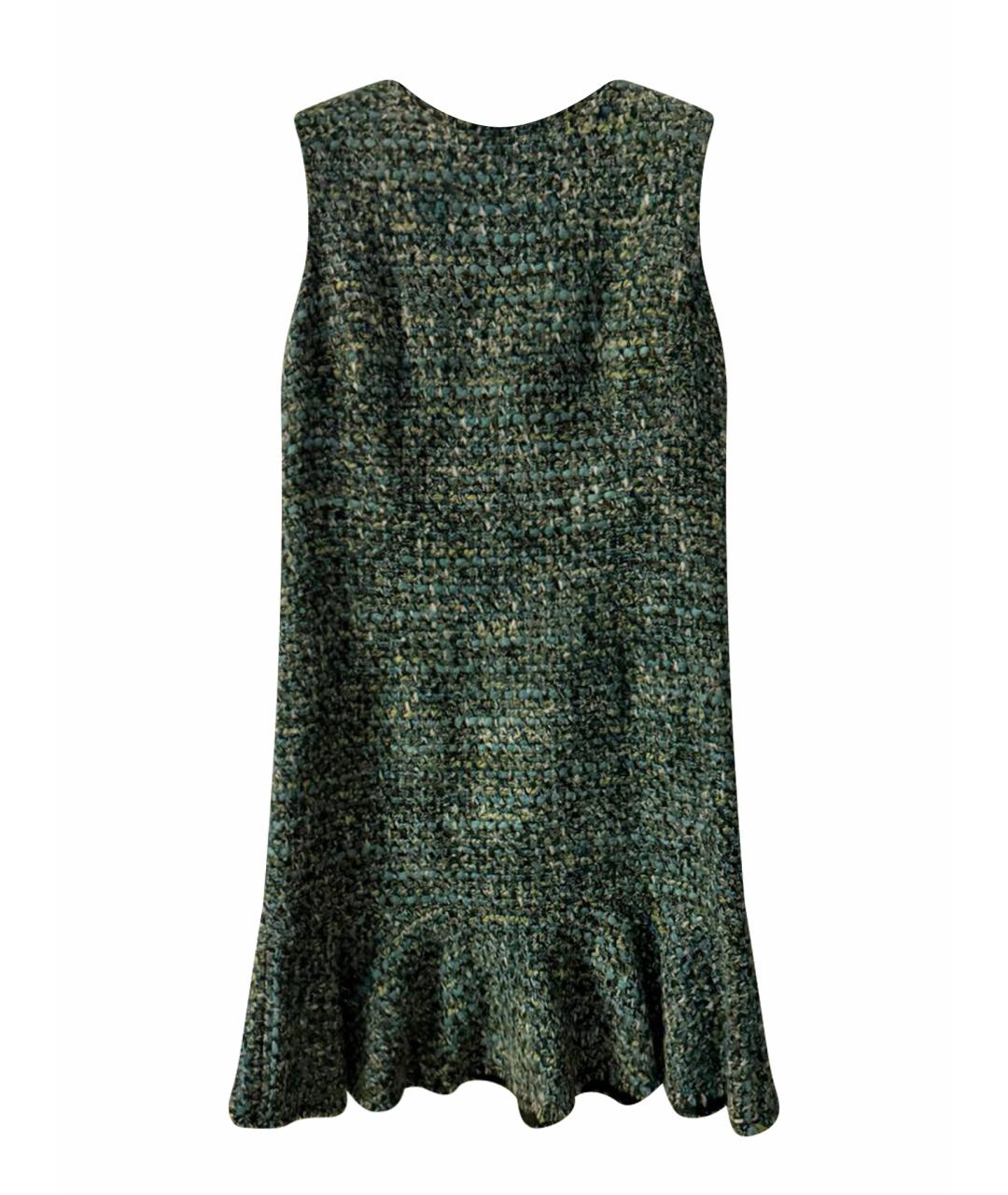 DOLCE&GABBANA Зеленые шерстяное повседневное платье, фото 1