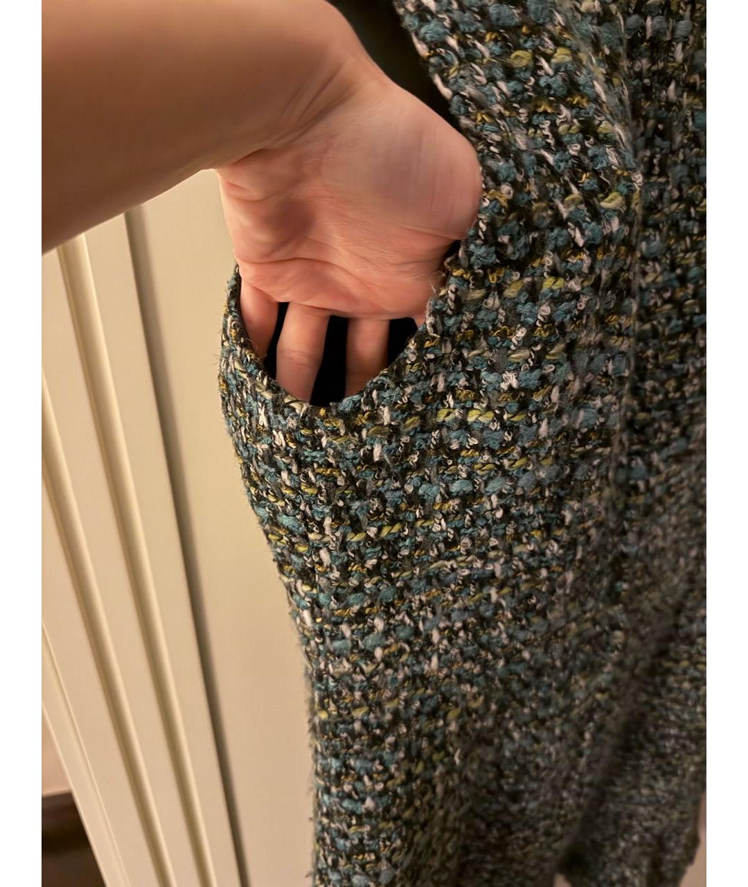 DOLCE&GABBANA Зеленые шерстяное повседневное платье, фото 5