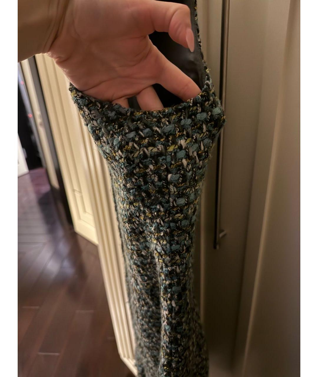 DOLCE&GABBANA Зеленые шерстяное повседневное платье, фото 6