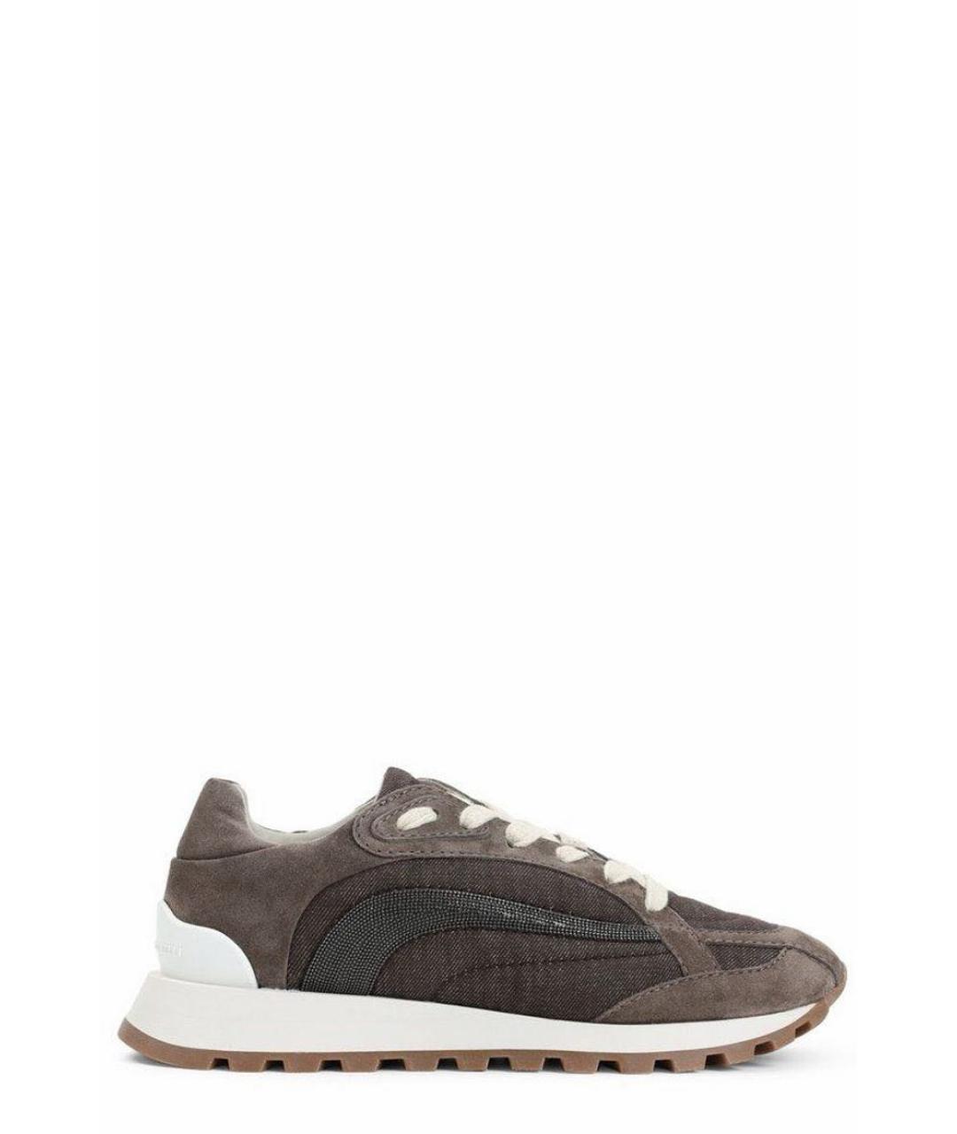 BRUNELLO CUCINELLI Коричневые замшевые кроссовки, фото 9