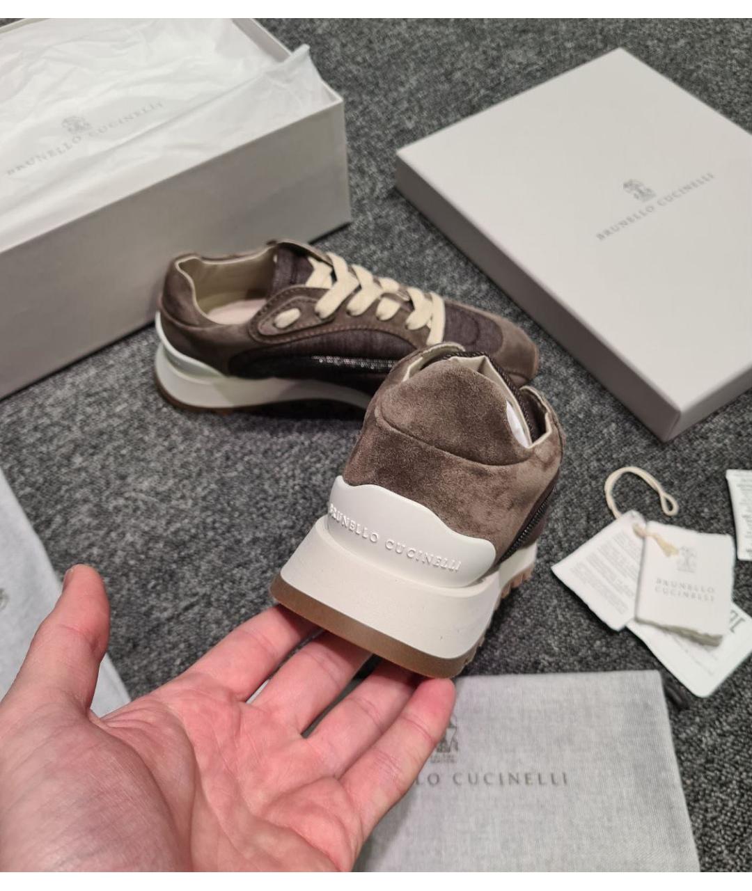 BRUNELLO CUCINELLI Коричневые замшевые кроссовки, фото 3