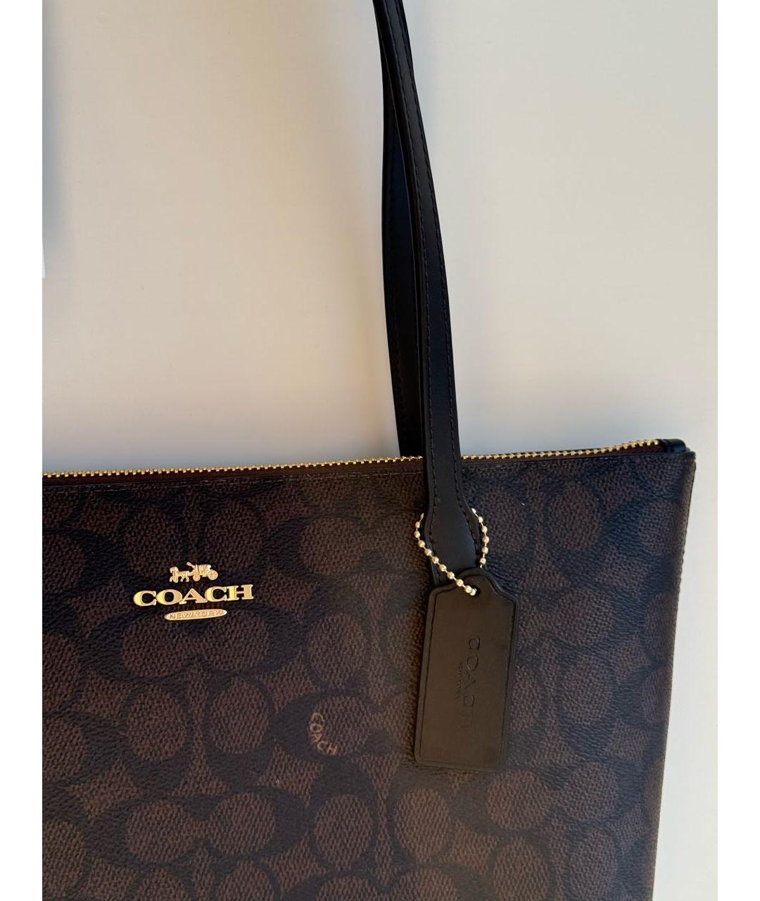 COACH Коричневая сумка тоут, фото 5