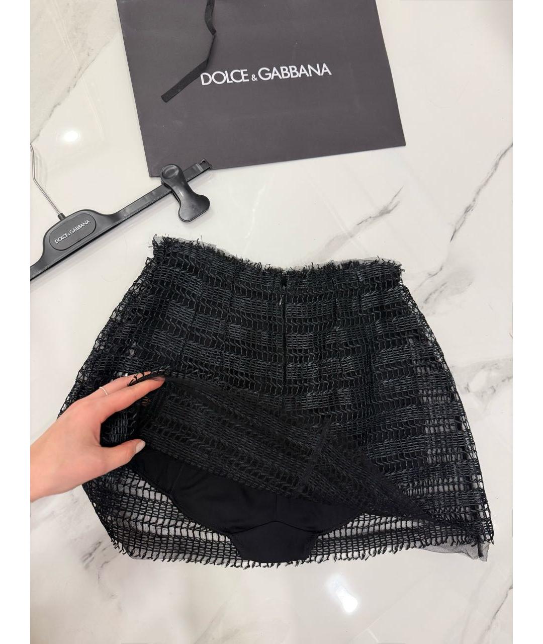 DOLCE&GABBANA Черная юбка-шорты, фото 4