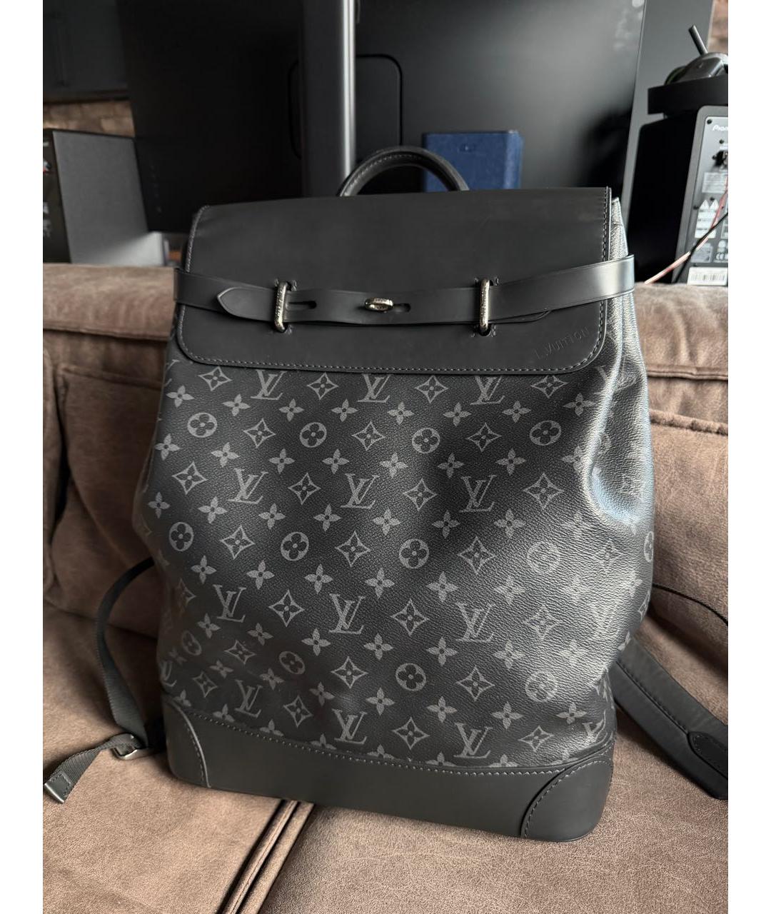 LOUIS VUITTON Антрацитовый рюкзак, фото 8