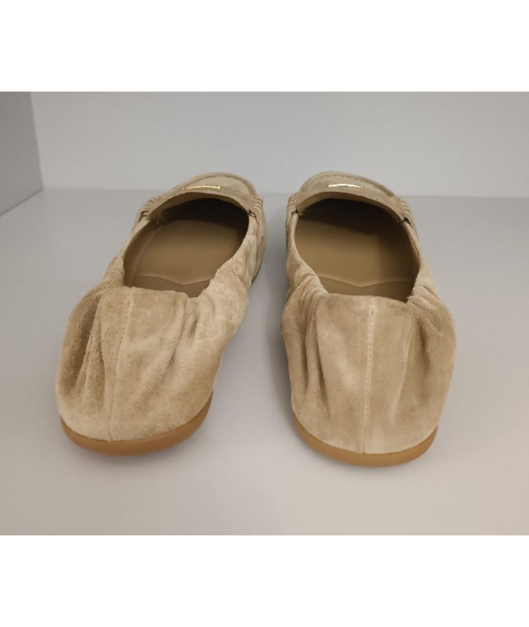 PRADA Бежевые замшевые мокасины, фото 4