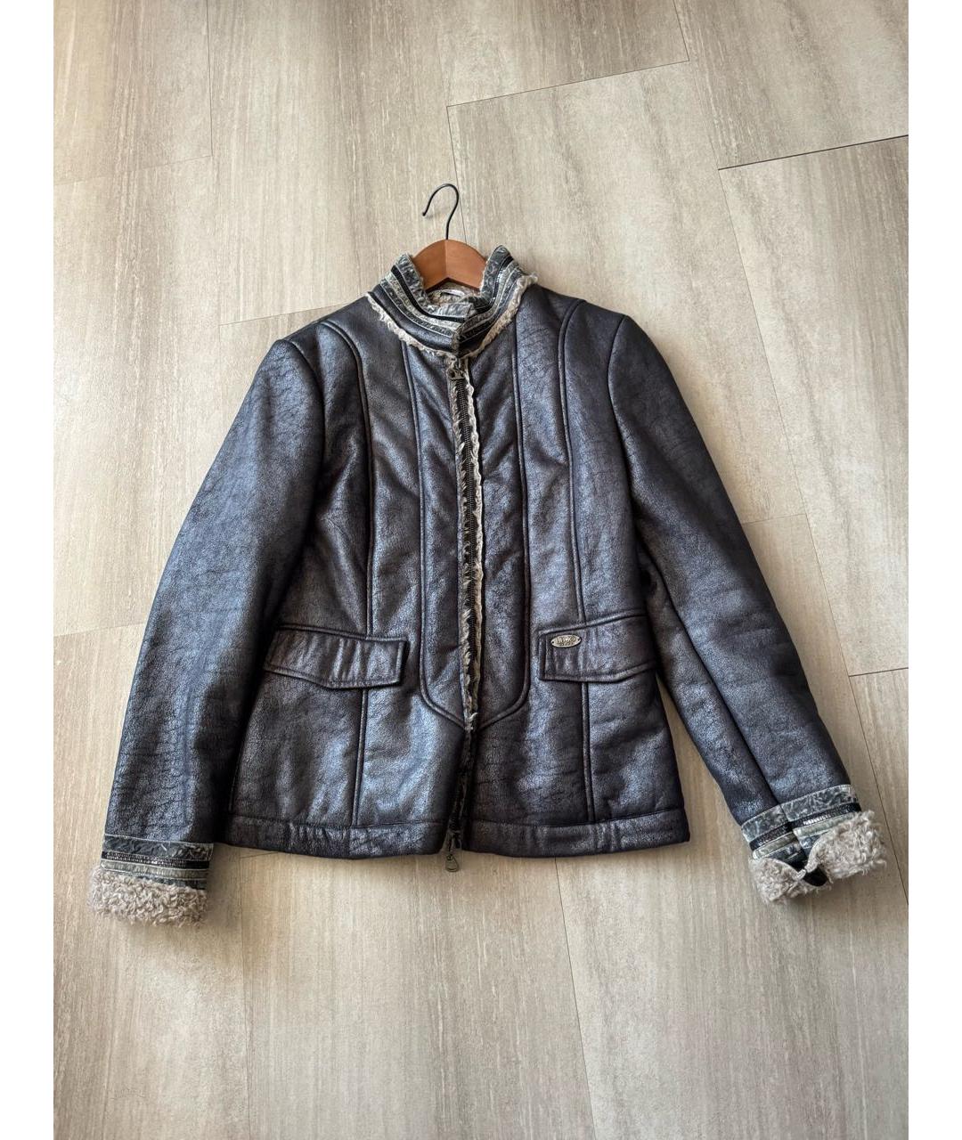 LIU JO Антрацитовая полиэстеровая дубленка, фото 7