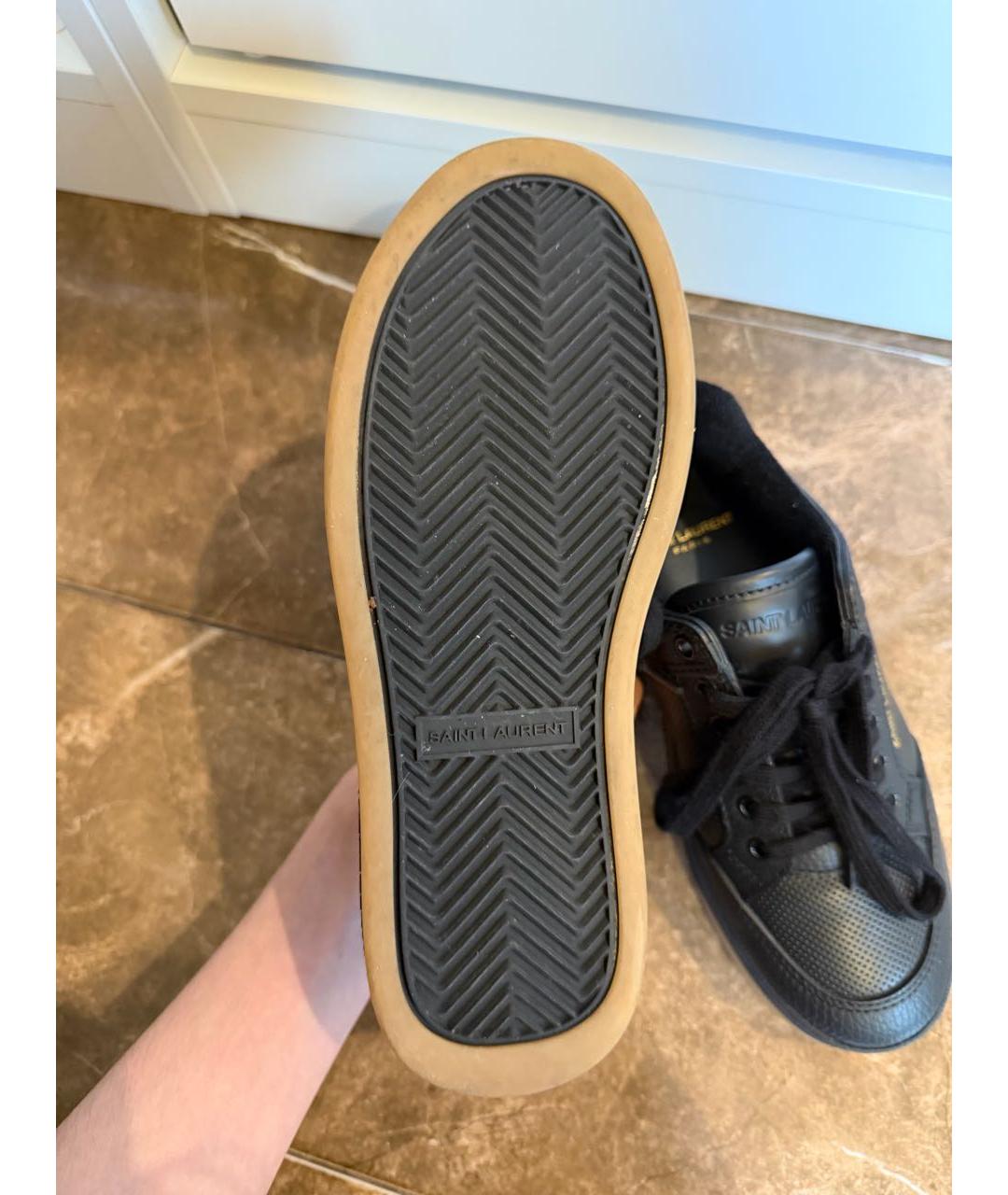SAINT LAURENT Черные кожаные кеды, фото 4