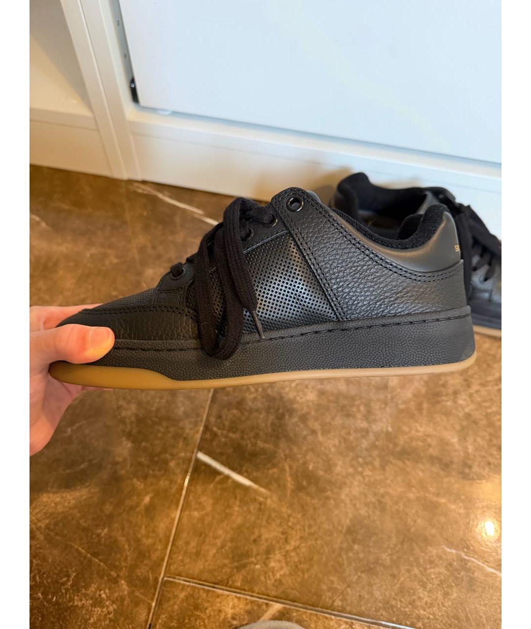 SAINT LAURENT Черные кожаные кеды, фото 3