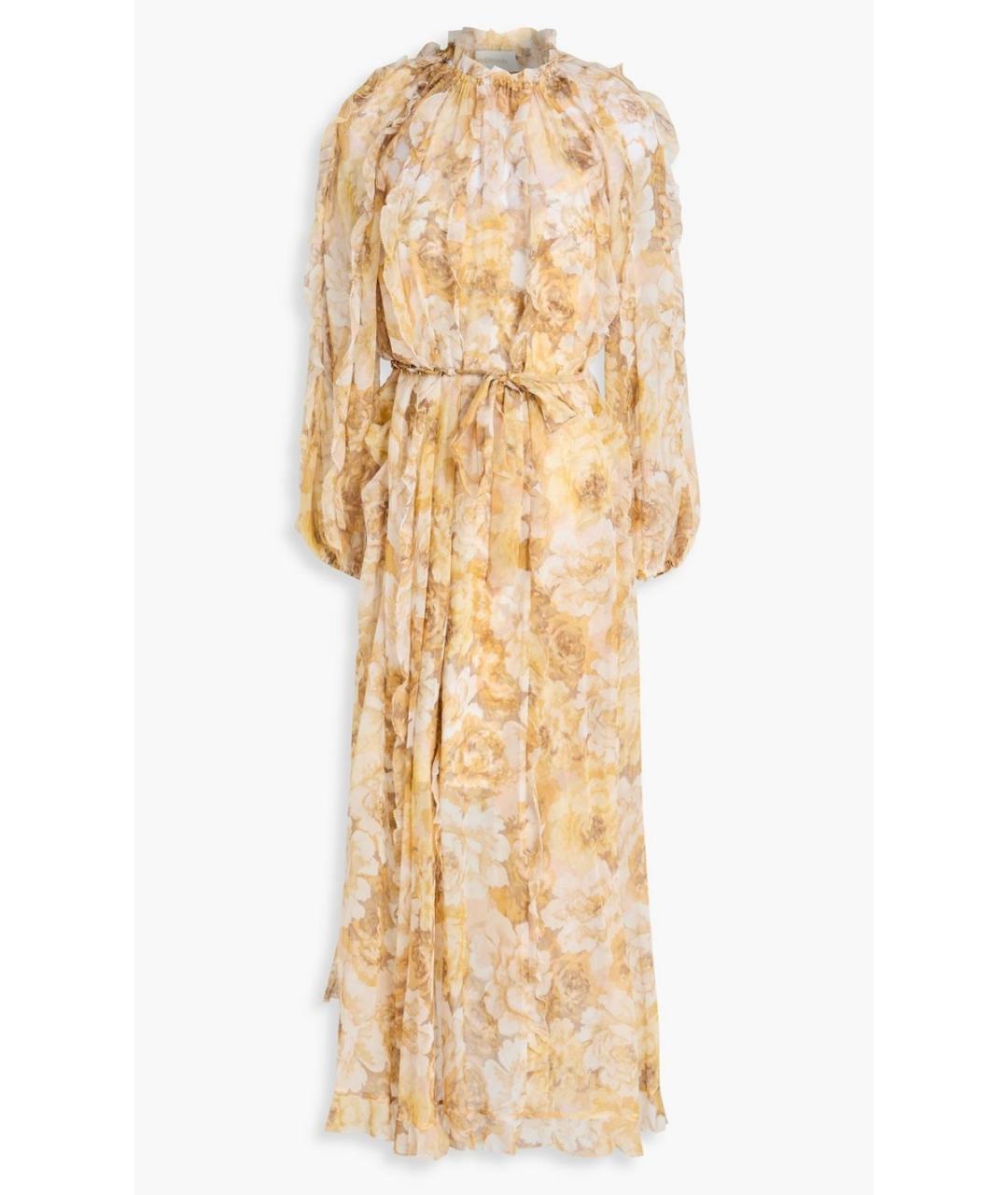 ZIMMERMANN Желтое шелковое коктейльное платье, фото 4