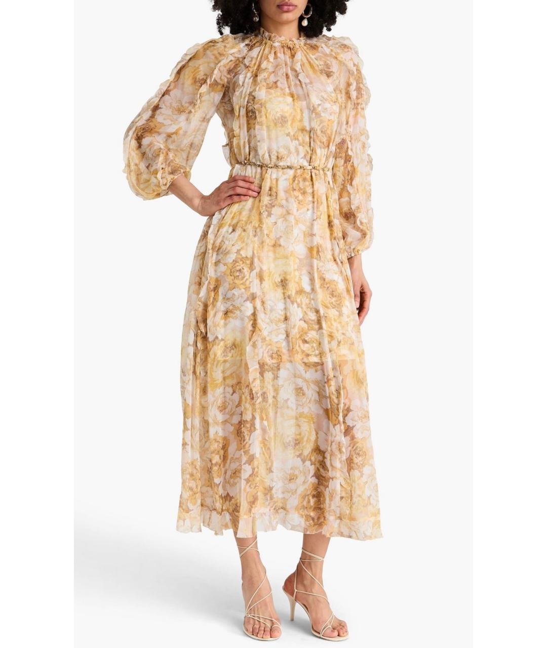 ZIMMERMANN Желтое шелковое коктейльное платье, фото 2