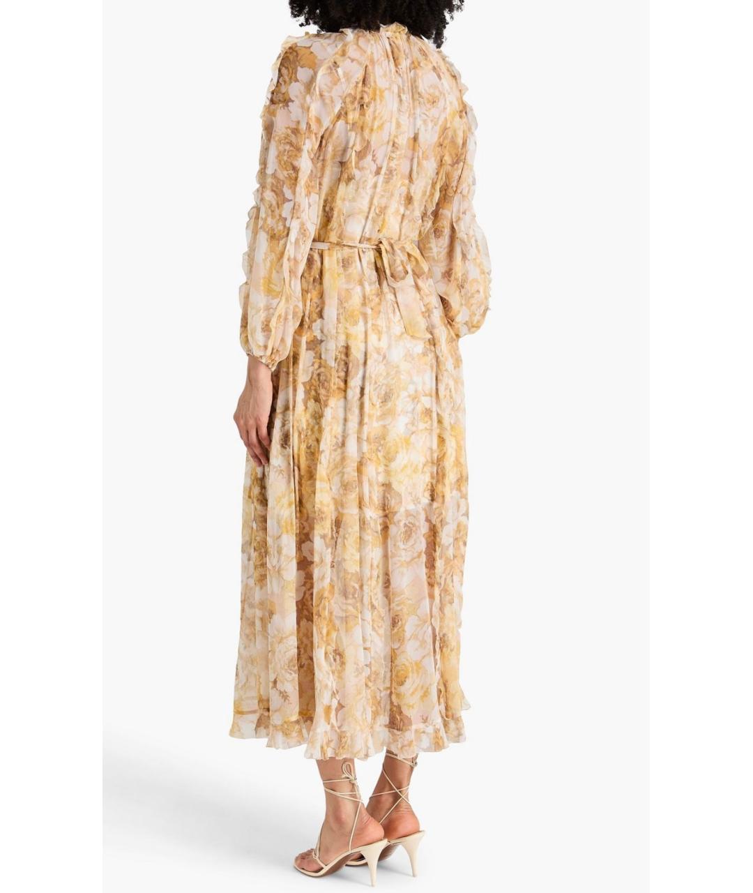 ZIMMERMANN Желтое шелковое коктейльное платье, фото 3