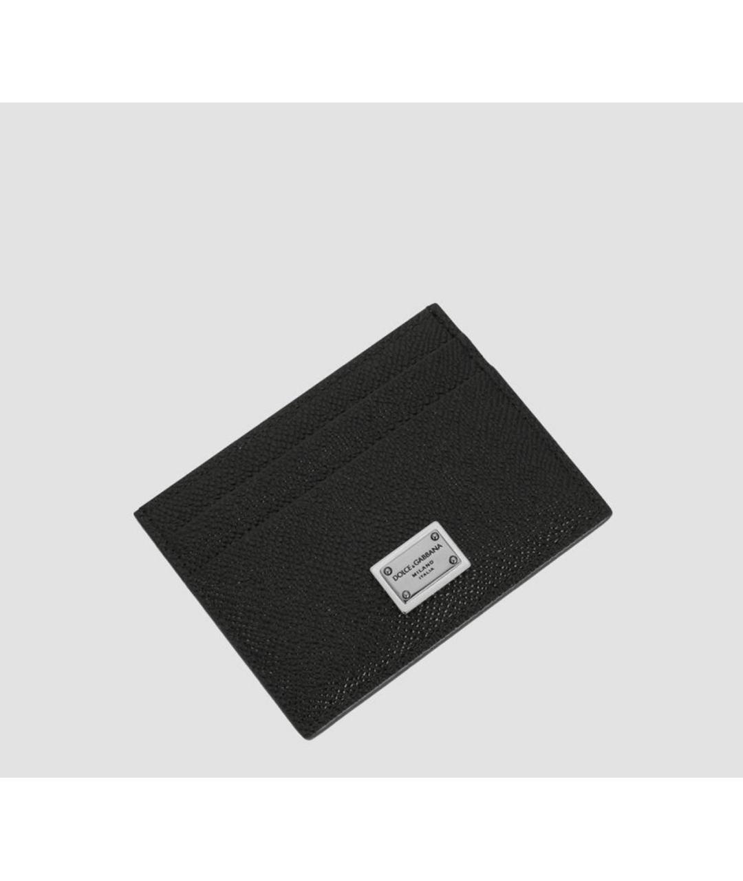 DOLCE&GABBANA Черный кожаный кардхолдер, фото 4