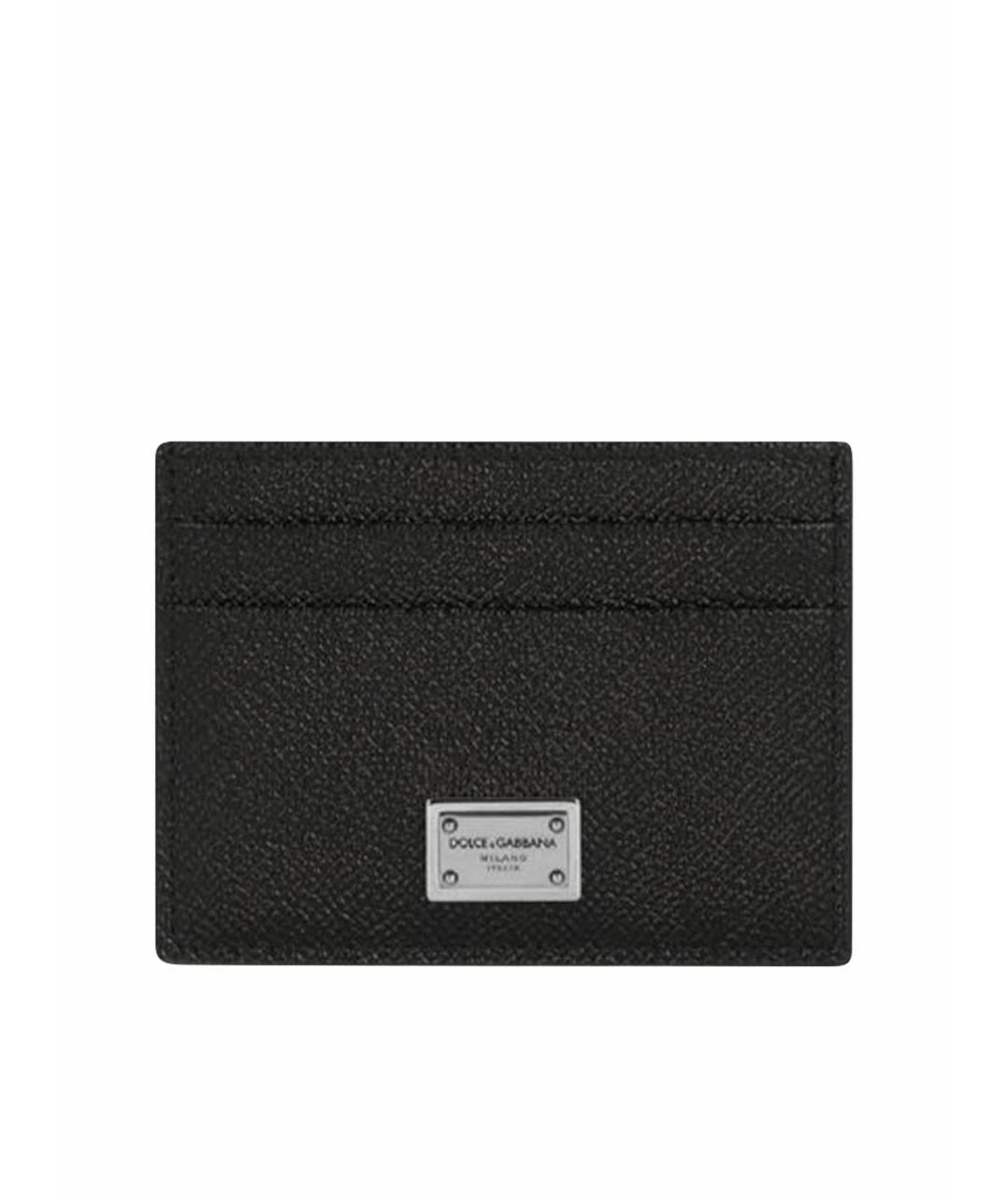 DOLCE&GABBANA Черный кожаный кардхолдер, фото 1