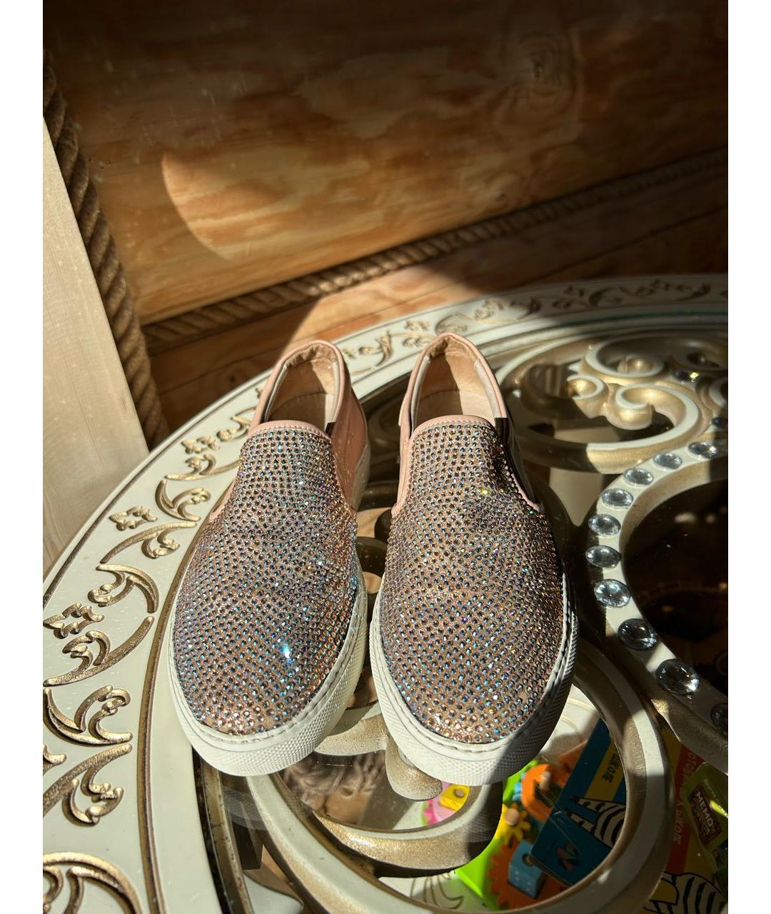 LE SILLA Бежевые кожаные слипоны, фото 2