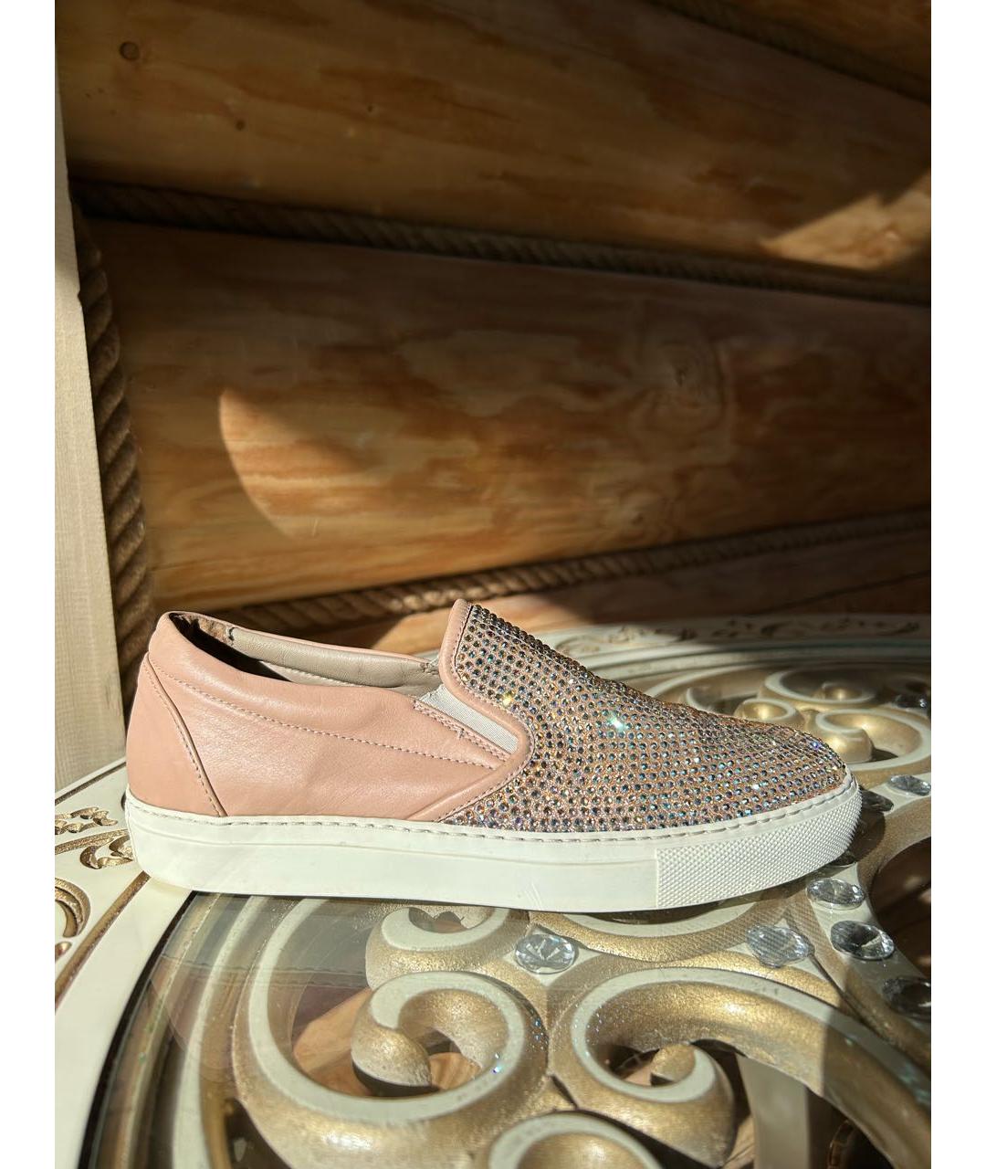 LE SILLA Бежевые кожаные слипоны, фото 5