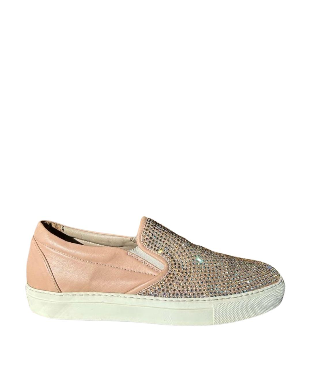 LE SILLA Бежевые кожаные слипоны, фото 1