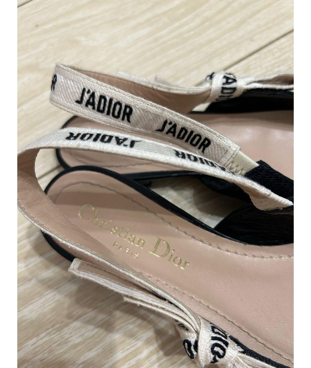 CHRISTIAN DIOR Черные текстильные мюли, фото 7